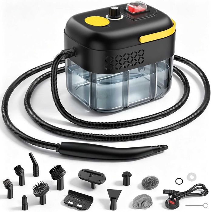 Aparat de curățat cu abur portabil 1500 W, aparat de curățat cu abur manual  rezervor de apă de 1,7 l, 110 °C