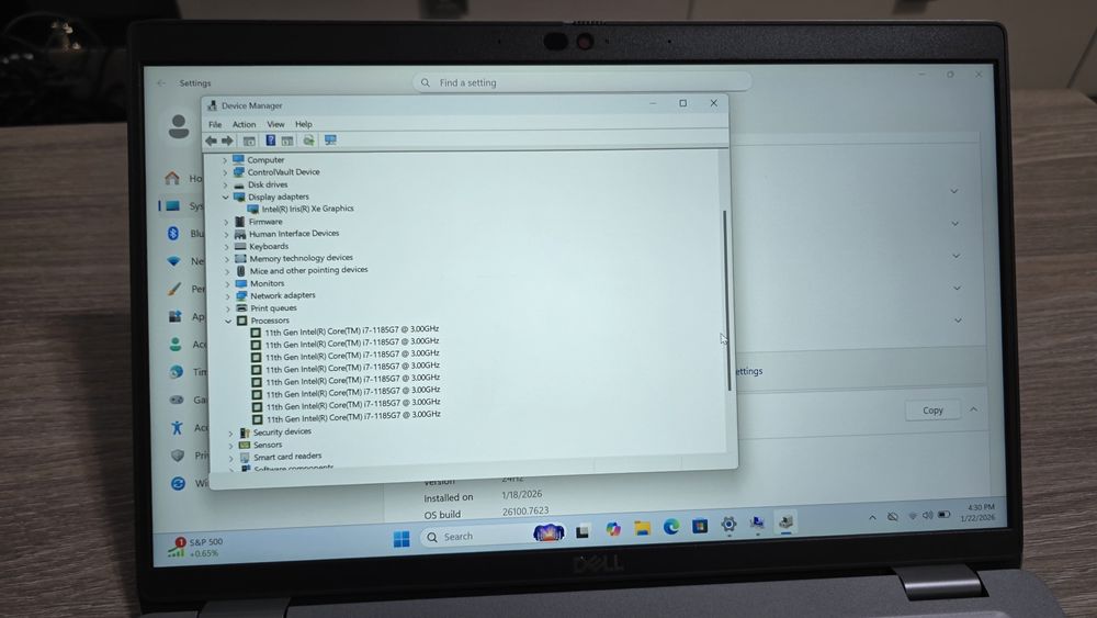 Laptop Dell 5420, i7gen11, 16Gb, ssd256Gb, 14" cu touchscreen, windows