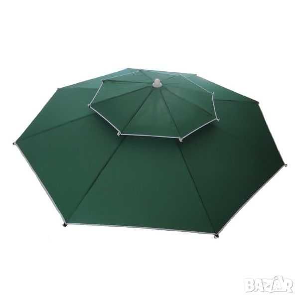 Плажен ,градински чадър с двоен таван против вятър ЗЕЛЕН,БЯЛ,СИН,БЕЖОВ