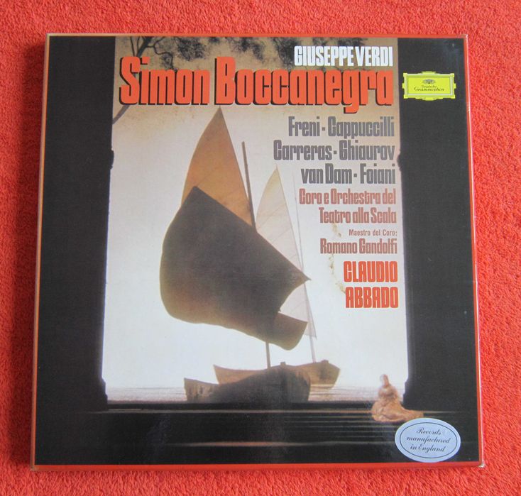 vinil Simon Boccanegra- Verdi,Claudio Abbado,Jose Carreras -made in UK