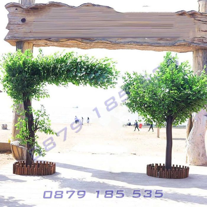 Извито вечно зелено изкуствено голямо дърво декор украса студио 1м 2м