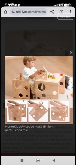 Set masa cu scaunel pentru copii mici