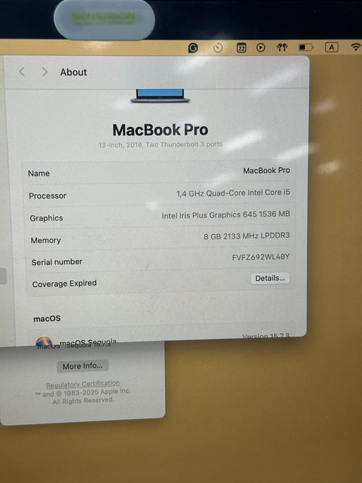 Продам Macbook Pro 2019 года. 13.3. Touch Bar