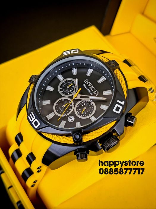 INVICTA Vanguard Yellow/Black 50mm, Инвикта нов ръчен часовник