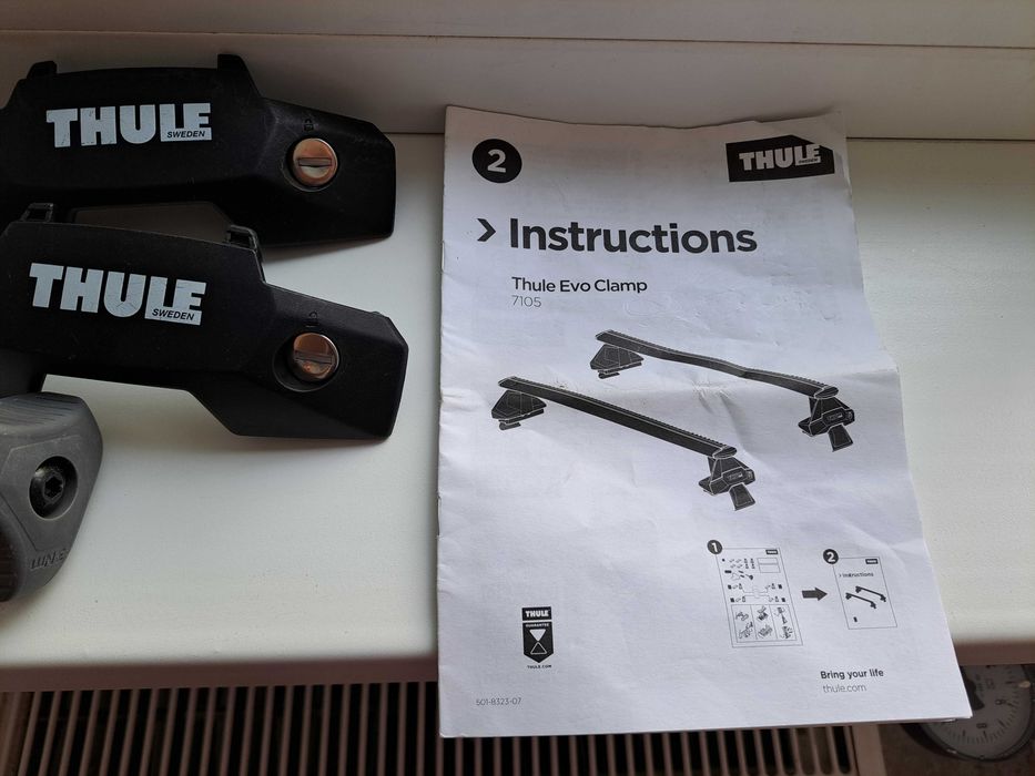 Set bare transversale Thule Evo Clamp + prindere compatibila Ford Focus (2011-2018) - kit complet
