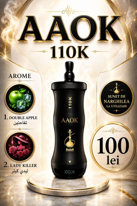 AAOK 110K - Vape tip țigară electronică cu diferite arome de shisha  și sunet de narghilea la utilizare