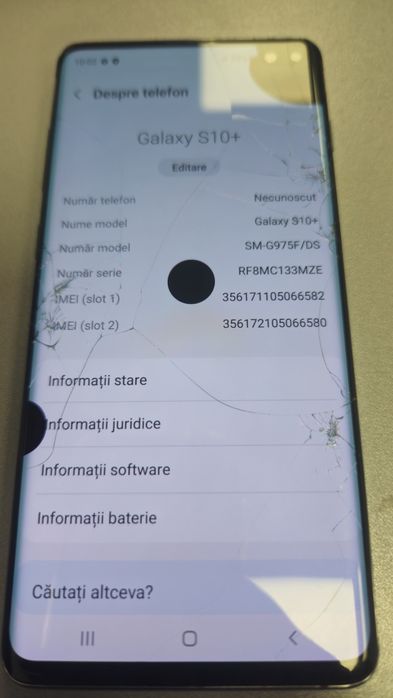 Samsung Galaxy S10+ plus 128GB,  cu display spart, 100% funcțional