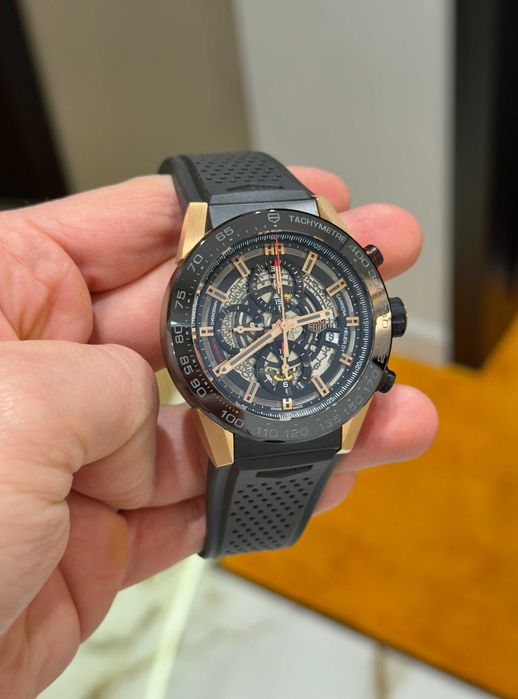 tag-heuer Skeleton / златисто-черен