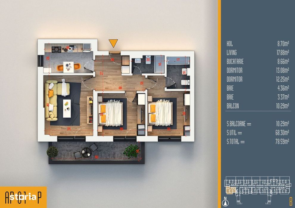 Ap. 3Cam. Decomandat - Proiect Iram Residence / Discount 50% Locul De