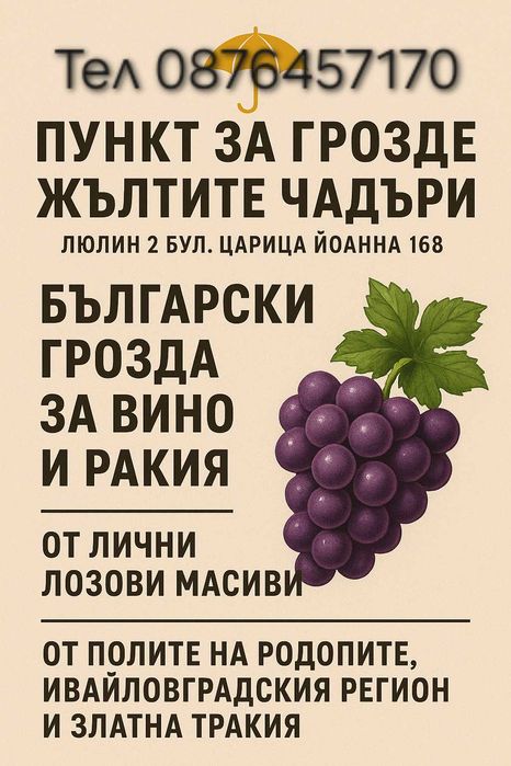 Грозде за вино и ракия различни сортове