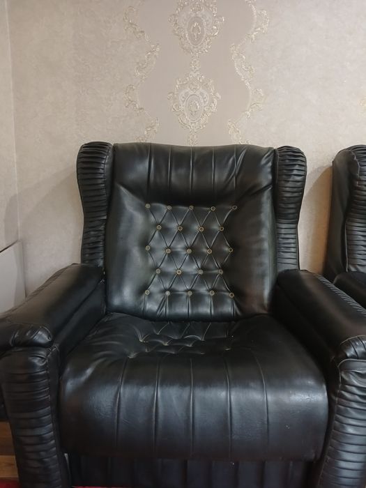 Диван и кресло из кожи
