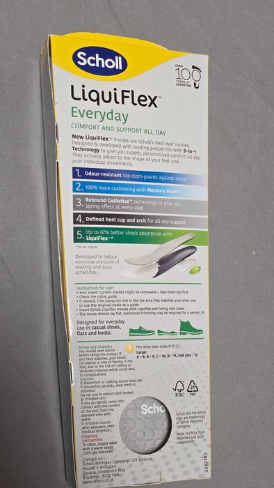 Branțuri Scholl Liquiflex Everyday noi gel 42-47 talonete