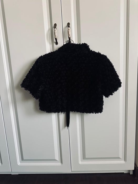 Bolero / capă neagra , elegant , masura S , blana ecologica