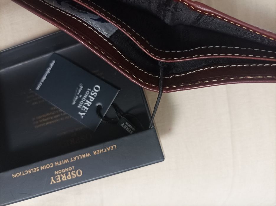 OSPREY ест.кожа нов мъжки портфейл