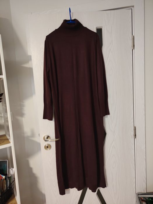 Дълга рокля с поло Бордо 2XL