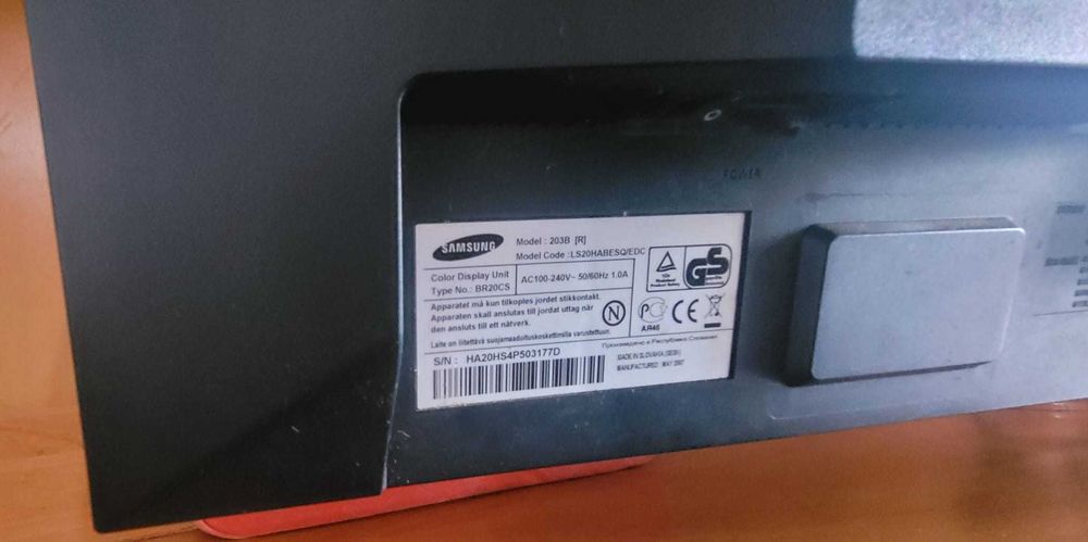 Monitor Samsung SyncMaster 203B 20" - netestat / VGA