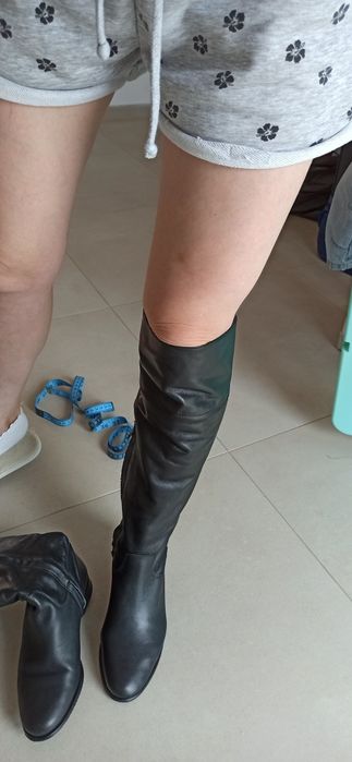 Cizme peste genunchi piele,mar 35(23cm interior)