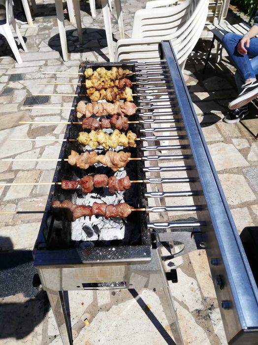 Grill inox pe carbuni pentru frigarui-Tecnoroast Italia