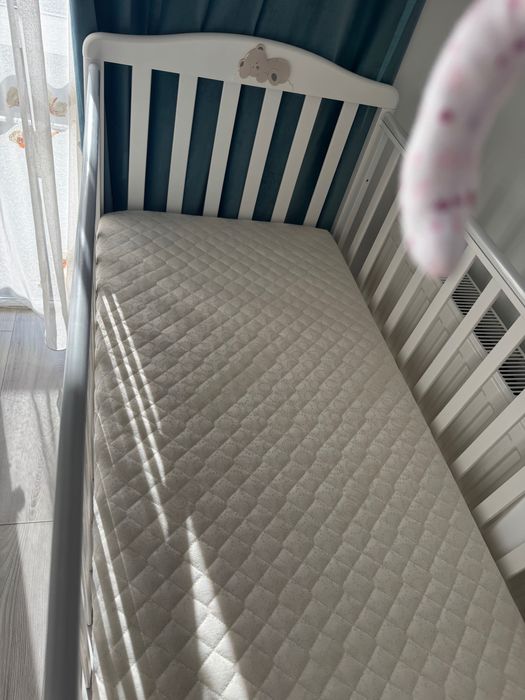 Pătuț bebe lemn + saltea cocos - nou