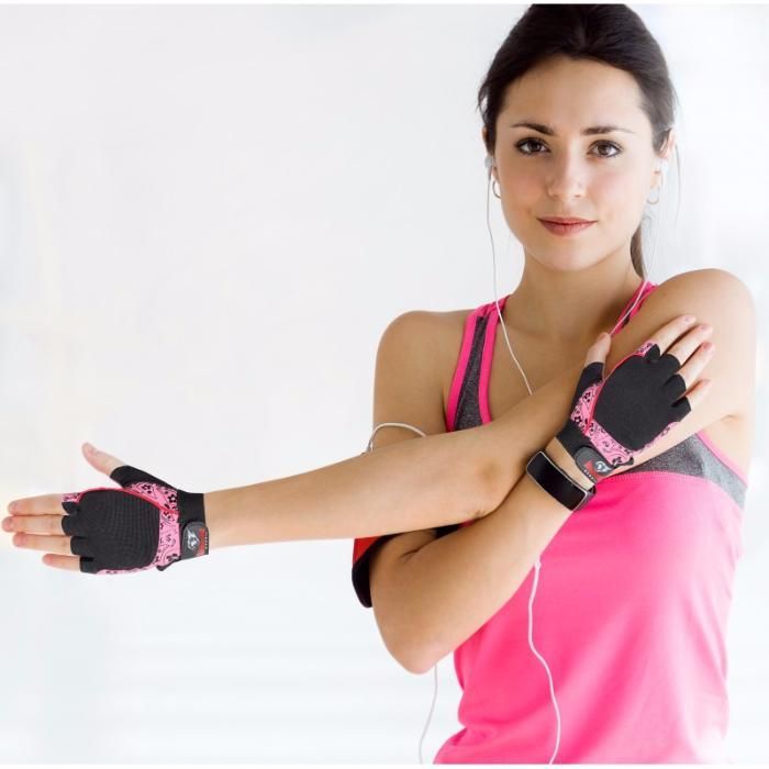 Женски Фитнес Ръкавици Flower Pink