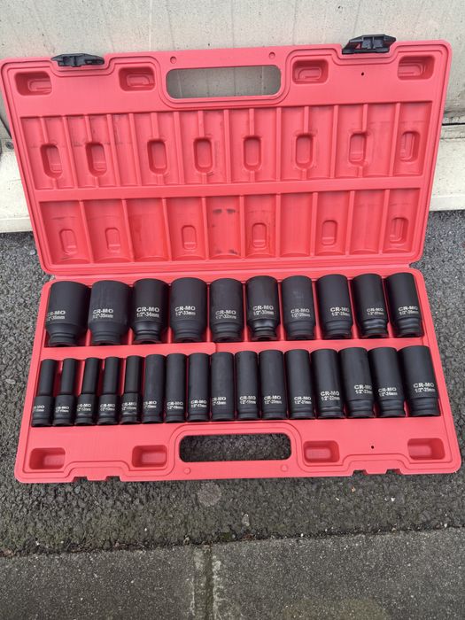 Trusa scule unelte chei tubulare impact lungi 1/2 10-36mm 26 piese
