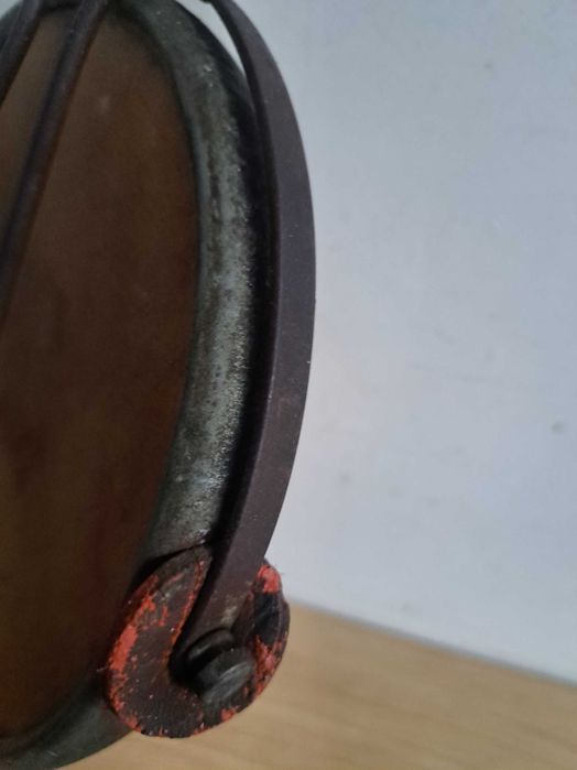 Oglindă victoriană antică din metal, oglindă pliabilă, anii 20/30.