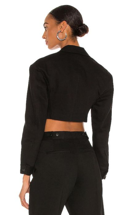 T by Alexander Wang кропнат деним блейзър