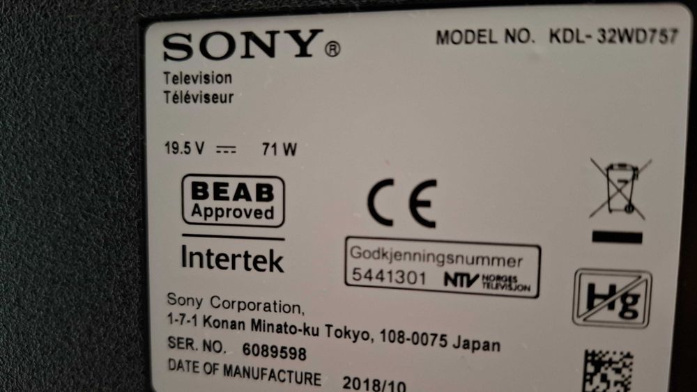 Televizor LED 80 cm Sony KDL-32WD757 Full HD Smart Tv