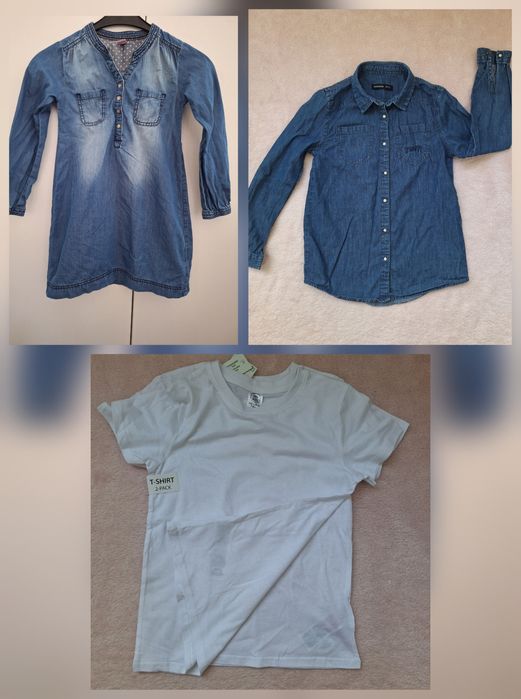 Haine de scoala 128 fetite 7 8 ani camasa alba treing bluza maneca lun