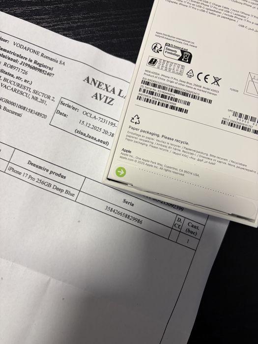 iPh 17 Pro 256 Albastru Deep Blue Nou Factura Garantie 2ani Neverlock