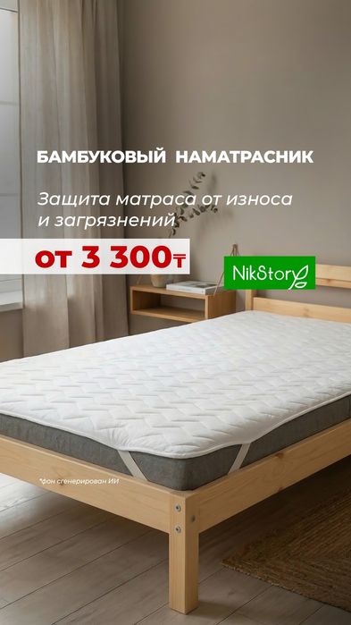 Наматрасник бамбук на резинке