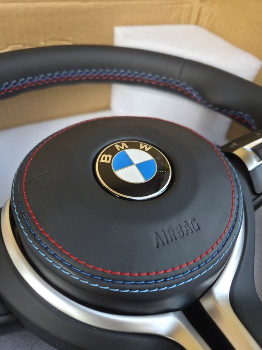 М волан за BMW F30 F20 F15 F25 F34 БМВ Ф20 Ф30 Ф31 спортен кожен с еърбег 3-цветен М-шев М пакет М3 мултифункционален с пера интериорен тунинг за БМВ