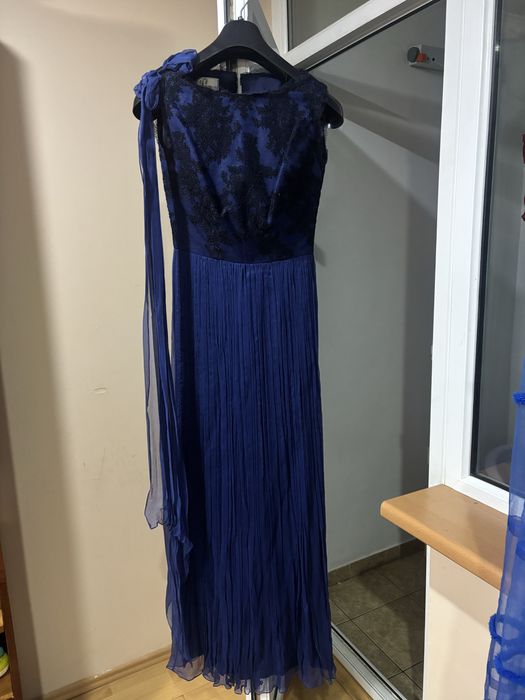 Rochie lunga bleumarin dama facuta pe comanda