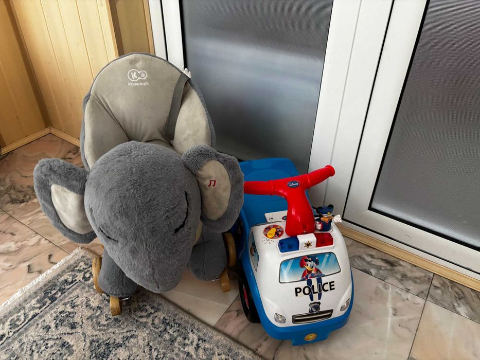 Elefant balansoar cu melodie + Masinuta Mickey cu lumini si sunete