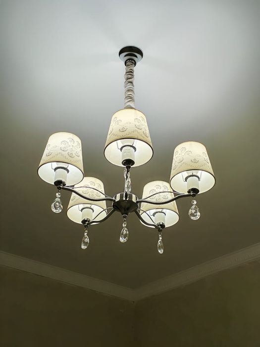 Купе шкаф 60000. Люстры 10000