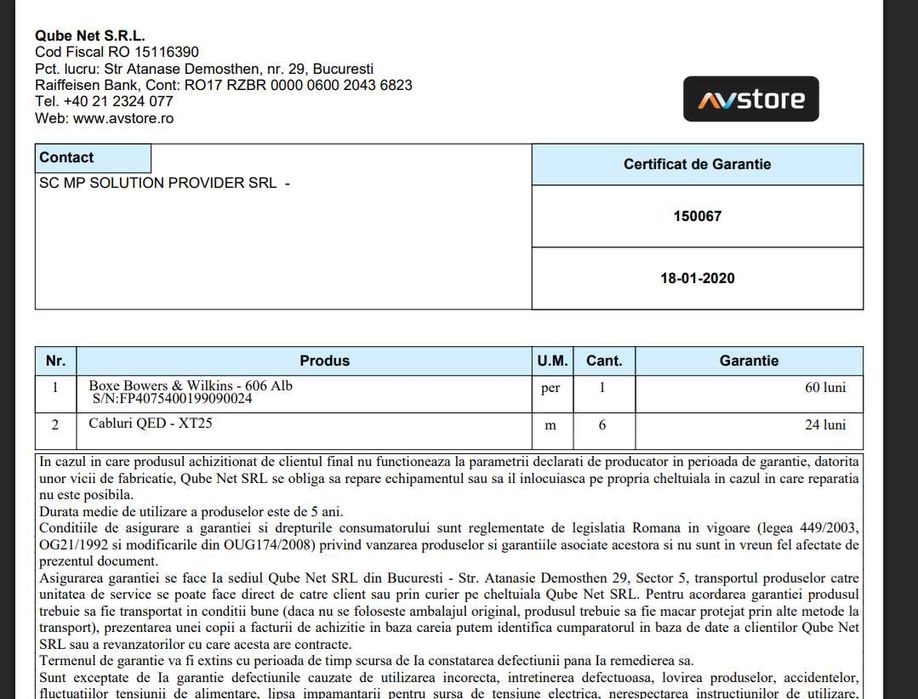 Boxe pasive de raft  Bowers & Wilkins - 606 Albe (impecabile)