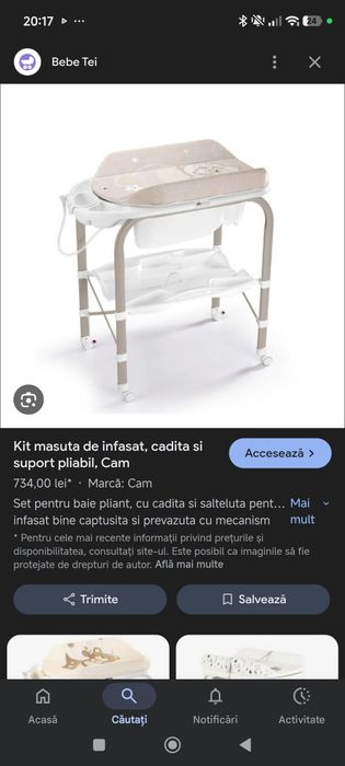 Cădiță cu masa de înfășat