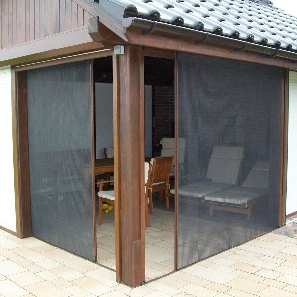 Двери плиссе беседки