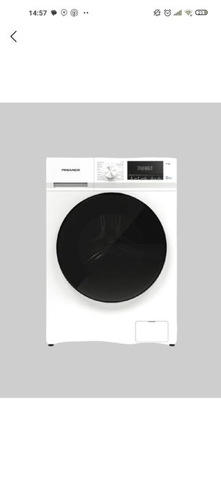 PREMIER avtamat kir yuvish mashinasi, 8kg. Par bilan yuvish, INVERTOR.