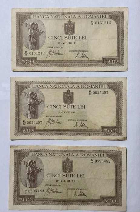 Cinci Sute Lei - Lot 24 de bancnote