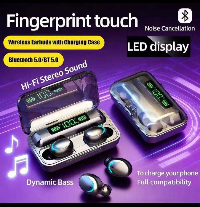 Спортни Hi-Fi Блутуут/Bluetooth безжични слушалки за разговори и музик