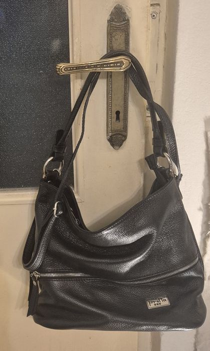 Geanta dama, Piele naturala, Casual, De umar 9110 Negru, 30 x 15 x 29