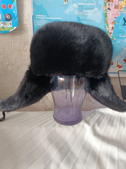 Шапка ушанка норковая