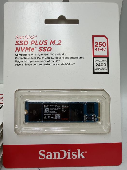 SanDisk SSD Plus 250GB M.2 NVMe Internal SSD Sigilat