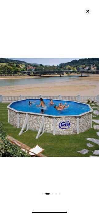 Vand piscina supraterana 6.1x3,75x1.32m gre completa