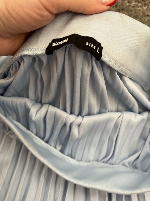 Fusta plisantă bleu