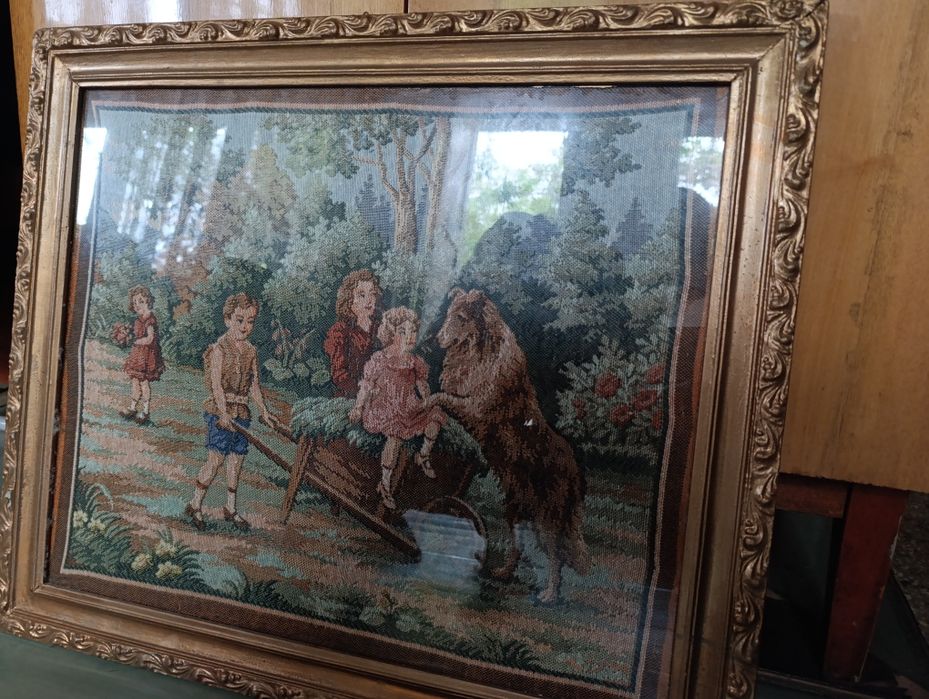 Гобелен картина дети Германии,1930 год, состоянии отличное