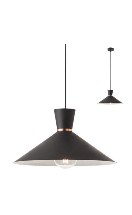Suspensie Kimono, lustra pe cablu, negru mat