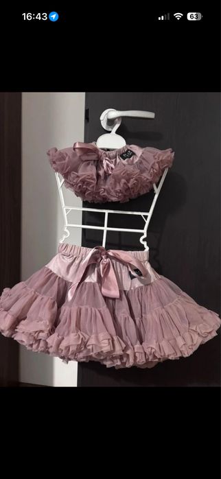 Set fetita si papusa Fusta Dolly Petite 1-3 ani Mauve