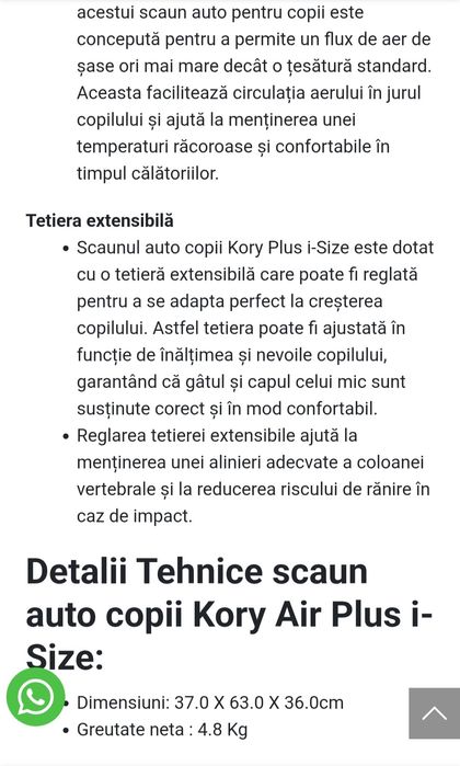 Scoică auto Chicco Kory i-Size, stare foarte bună, 0–13 kg gri
